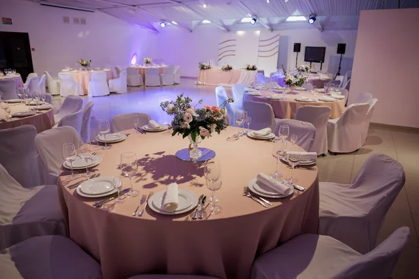 Comida Decoración Una Mesa Bodas Restaurante —  Fotos de Stock