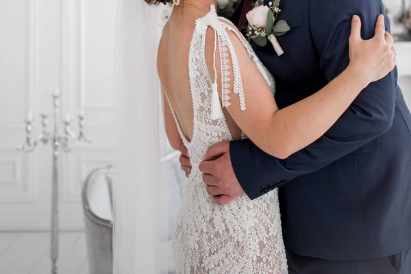 Groom Bride Together Studio Wedding — Stock Photo, Image