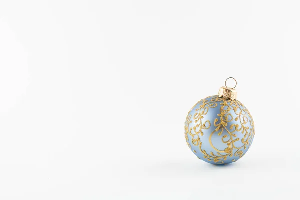 Palla Oro Albero Natale Bianco — Foto Stock