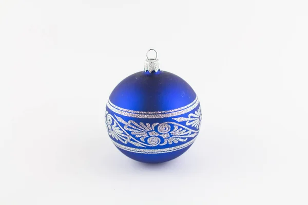 Blue Ball Christmas Tree White Background — Stock Photo, Image