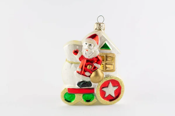 Juguete Santa Claus Para Árbol Navidad Blanco — Foto de Stock