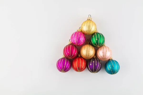 Multicolore Giocattoli Natale Uno Sfondo Bianco — Foto Stock