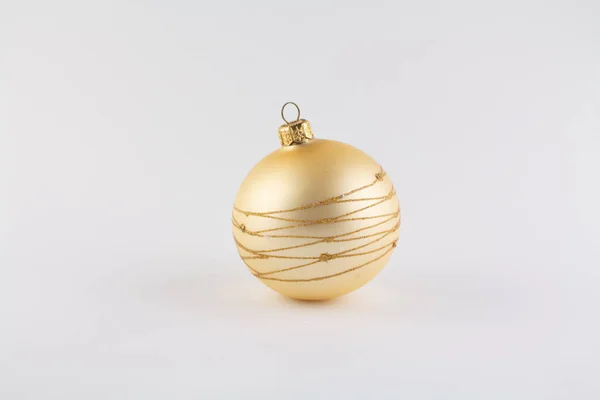 Una Bola Oro Para Árbol Navidad Sobre Fondo Blanco —  Fotos de Stock