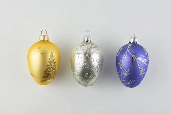 Ensemble Belles Boules Pour Sapin Noël — Photo