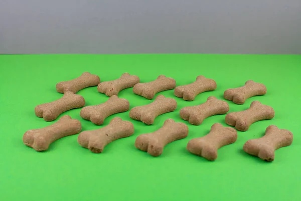 a dog food bones on green background pattern