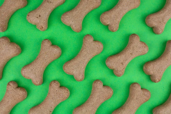 Dog Food Bones Green Background Pattern — Stock Photo, Image