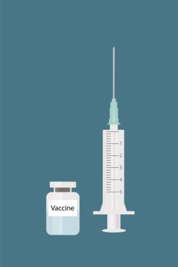 Bir virüs ya da hastalığa karşı bir kutu aşı ile tıbbi şırınga