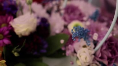 beautiful flowers in a bouquet many different pink