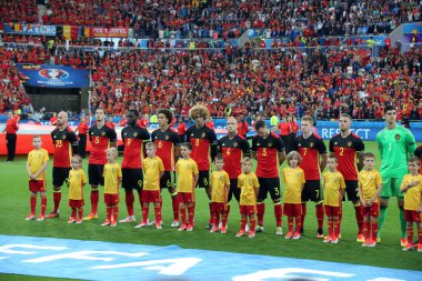 Belçika takımı futbol maçı öncesi