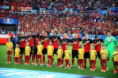 Belçika takımı futbol maçı öncesi