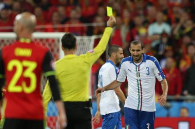 Chiellini futbol maçı sırasında eylem