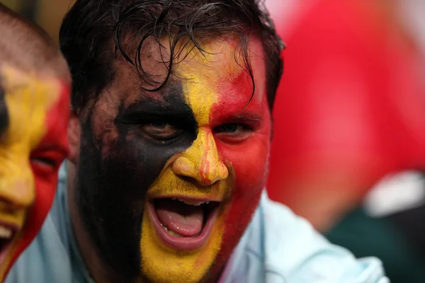 Fan van België in de tribunes — Stockfoto