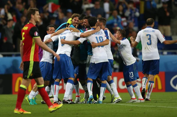 Equipe italiana comemorando a vitória — Fotografia de Stock