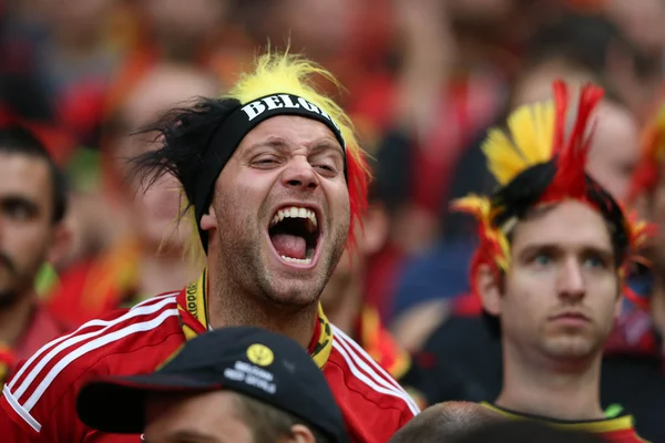 Fans van België in de stands — Stockfoto