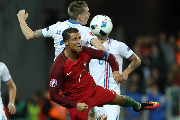 Euro 2016 - Portekiz Vs İzlanda arasında Fransa 10 maç — Stok fotoğraf