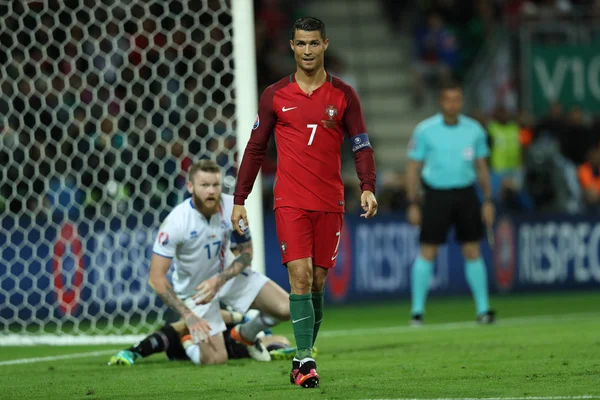 Euro 2016 - Francja 10 mecz pomiędzy Portugalia Vs Islandia — Zdjęcie stockowe