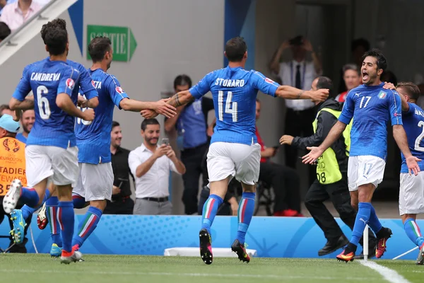 Євро 2016 у Франції - матч між Італія проти Швеції — стокове фото