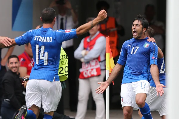 EURO 2016 EN FRANCIA - PARTIDO ENTRE ITALIA Y SUECIA — Foto de Stock