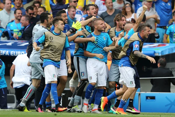 EURO 2016 EN FRANCIA - PARTIDO ENTRE ITALIA Y SUECIA — Foto de Stock