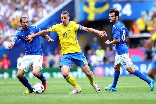 欧元 2016 年法国-意大利 Vs 瑞典之间的比赛 — 图库照片