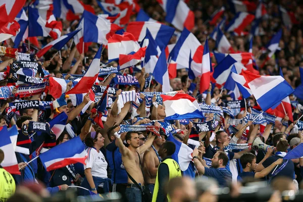 Euro 2016 we Francji - mecz pomiędzy Szwajcaria Vs Francja — Zdjęcie stockowe