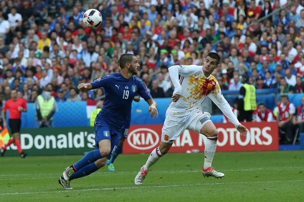 EURO 2016 ÎN FRANȚĂ - MATCH ÎNTRE ITALIA VS SPANIA — Fotografie, imagine de stoc