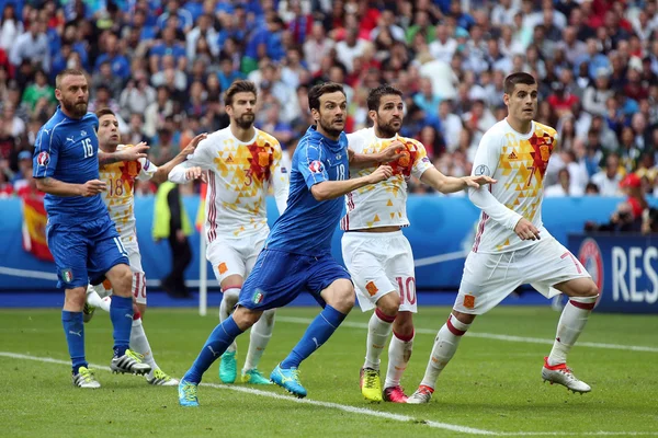 EURO 2016 EN FRANCIA - PARTIDO ENTRE ITALIA Y ESPAÑA — Foto de Stock