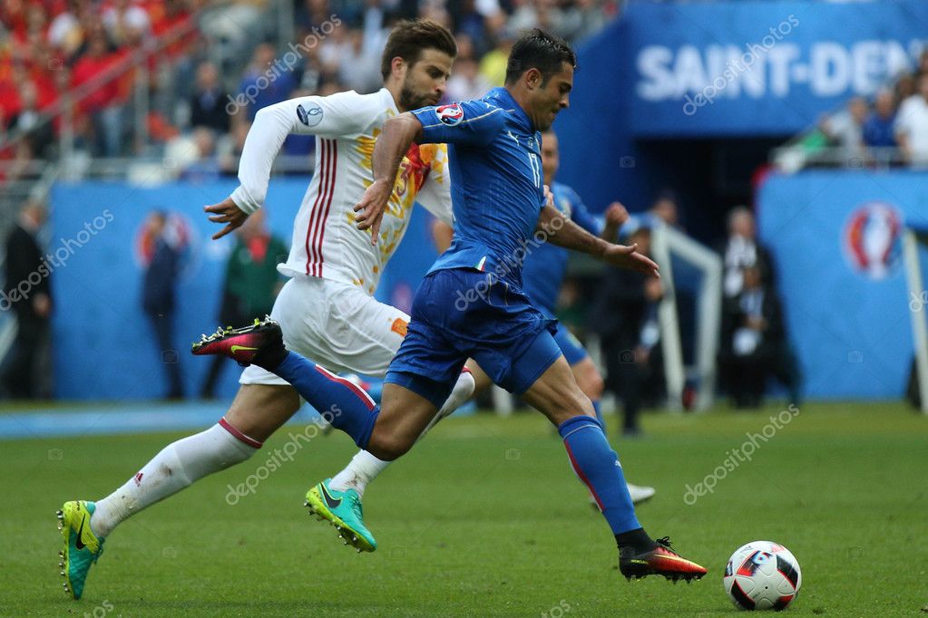 EURO 2016 IN FRANCE MATCH BETWEEN ITALY VS SPAIN Stock Editorial