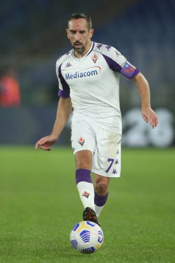 Roma, İtalya - 01 / 11 / 2020: FRIBERY (FIORENTINA) İtalyan Serisi A Ligi 'nde Roma' daki Olimpiyat Stadyumu 'nda As Roma ve Fiorentina arasında oynanan 20 / 21 futbol karşılaşması sırasında