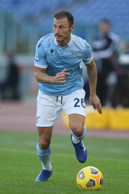 Roma, İtalya - 08 / 11 / 2020: Stefan Radu (LAZIO) Serie A İtalya Ligi karşılaşması sırasında Roma Olimpiyat Stadyumu 'nda SS LAZIO FC Juventus' a karşı.