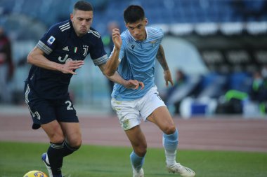 Roma, İtalya - 08 / 11 / 2020: Joaquin Correa Serie A İtalya Ligi karşılaşması sırasında Roma Olimpiyat Stadyumu 'nda SS LAZIO FC Juventus' a karşı.