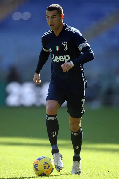 Roma Italia 2020 Cr7 Cristiano Ronaldo Juventus Acción Durante Partido — Foto de Stock
