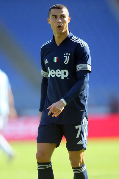 Рим Італія 2020 Cr7 Cristiano Ronaldo Juventus Під Час Матчу — стокове фото