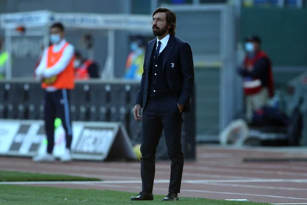 Рим Італія 2020 Andrea Pirlo Coach Juventus Під Час Матчу — стокове фото