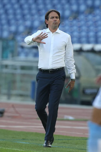 Rome Italie 2020 Simone Inzaghi Lazio Action Lors Match Championnat — Photo