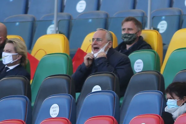 Roma Italia 2020 Claudio Lotito Presidente Della Lazio Tribuna Guarda — Foto de Stock