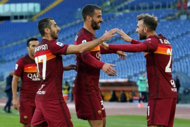 Roma, İtalya - 22 / 11 / 2020: BORJA MAYORAL (ROMA) Roma 'daki Olimpiyat Stadyumu' nda ROMA - PARMA CALCIO 1913.