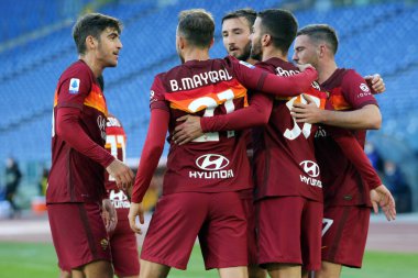 Roma, İtalya - 22 / 11 / 2020: BORJA MAYORAL (ROMA) Roma 'daki Olimpiyat Stadyumu' nda ROMA - PARMA CALCIO 1913.