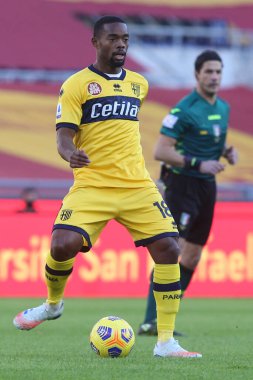 Roma, İtalya - 22 / 11 / 2020: WYLAN CYPRIEN (PARMA) Serie A İtalya Ligi karşılaşması sırasında Roma 'daki Olimpiyat Stadyumu' nda AS ROMA - PARMA CALCIO 1913.