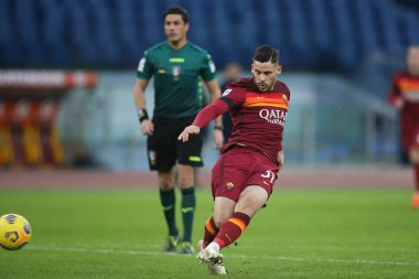 Roma, İtalya - 22 / 11 / 2020: CARLES PEREZ (ROMA) Serie A İtalya Ligi karşılaşması sırasında Roma 'daki Olimpiyat Stadyumu' nda AS ROMA - PARMA CALCIO 1913.