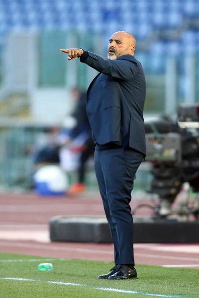 Roma Itália 2020 Fabio Liverani Coach Parma Ação Durante Jogo — Fotografia de Stock