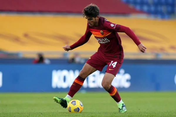 Roma Itália 2020 Leonardo Spinazzola Roma Ação Durante Jogo Liga — Fotografia de Stock