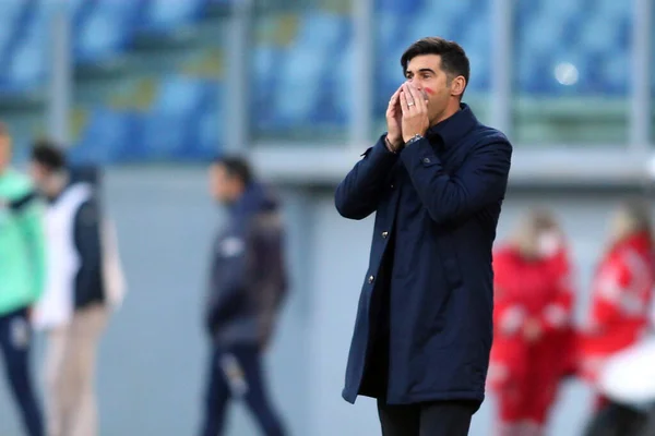 Rome Italië 2020 Paulo Fonseca Roma Actie Tijdens Serie Italiaanse — Stockfoto