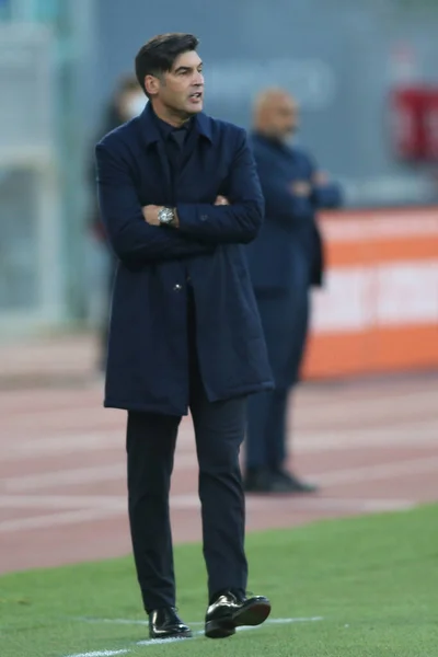 Rom Italien 2020 Paulo Fonseca Roma Aktion Serie Italienska Ligan — Stockfoto