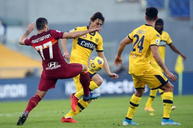 Roma, İtalya - 22 / 11 / 2020: ROBERTO INGLESE (PARMA) Serie A İtalya Ligi karşılaşması sırasında Roma 'daki Olimpiyat Stadyumu' nda AS ROMA - PARMA CALCIO 1913.