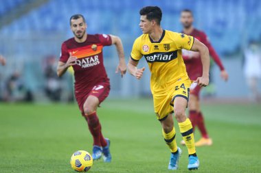 Roma, İtalya - 22 / 11 / 2020: YORDAN OSORIO (PARMA) Serie A İtalya Ligi karşılaşması sırasında Roma 'daki Olimpiyat Stadyumu' nda AS ROMA - PARMA CALCIO 1913.