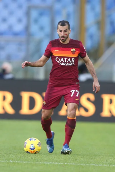 Roma Italia 2020 Mkhitaryan Roma Acción Durante Partido Liga Italiana — Foto de Stock