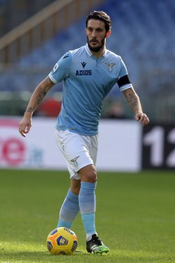 Roma, İtalya - 29 / 11 / 2020: Luis Alberto (LAZIO) İtalyan Serie A Ligi 20 / 21 futbol karşılaşmasında SS LAZIO ile UDINESE arasında Roma Olimpiyat Stadyumu 'nda oynanan karşılaşmada
