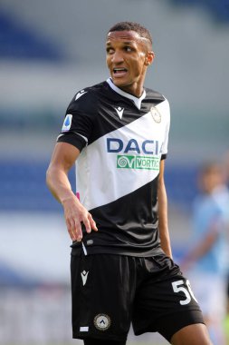 Roma, İtalya - 29 / 11 / 2020: BECAO (UDINESE) İtalyan Serisi sırasında SS LAZIO ile UDINESE arasında oynanan 20 / 21 'lik futbol maçı sırasında Roma Olimpiyat Stadyumu' nda gerçekleşti