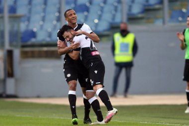 Roma, İtalya - 29 / 11 / 2020: ARSLAN (UDINESE), İtalya Serisi sırasındaki gol ve CELEBRATES Skoru SS LAZIO ile UDINESE arasında Roma Olimpiyat Stadyumu 'nda oynanan 20 / 21' lik futbol karşılaşması sırasında gerçekleşti.